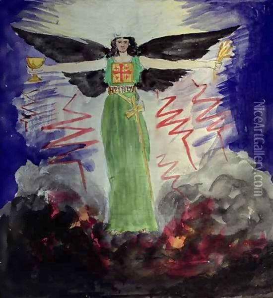 Telesmatic angelic figure Oil Painting - W.A. Ayton
