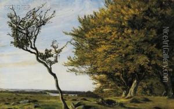 Summer Landscape Oil Painting - Carl Frederick Aagaard