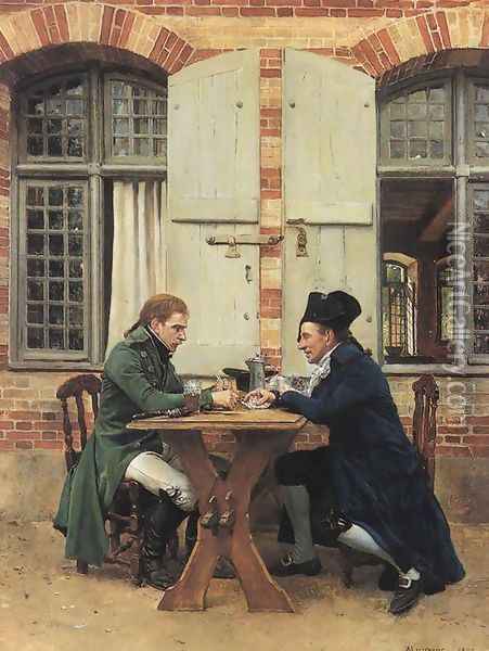 The Card Players Oil Painting - Ernest Meissonier