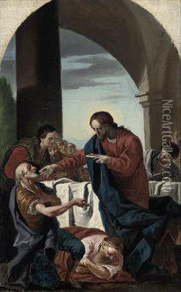 The Institution Of The Eucharist Oil Painting - Fra Felice Giuseppe Cignaroli