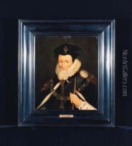 Portrait Of William Cecil Oil Painting - Marcus Ii Gerards