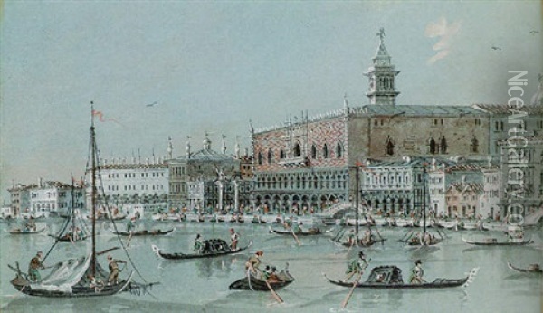 The Riva Degli Schiavoni Oil Painting - Giacomo Guardi