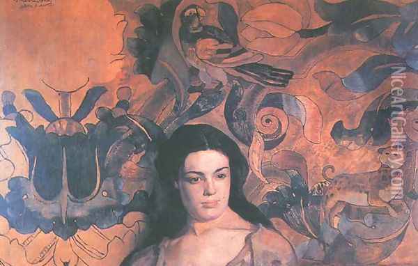 Portrait of Actress P. Marcello Oil Painting - Jacek Malczewski