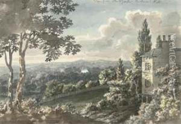 The Thames From The Star And Garter, Richmond Hill, Richmond Oil Painting - Thomas Wright Newark