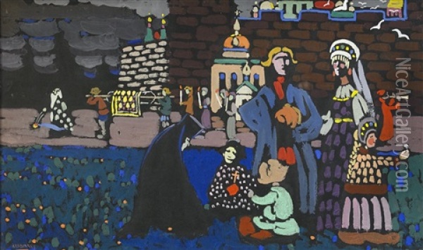 Begrabnis Oil Painting - Wassily Kandinsky