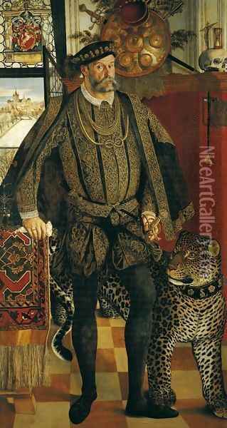 Portrait of Ladislaus von Fraunberg Count of Haag 1557 Oil Painting - Hans Muelich or Mielich