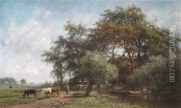 A Farmer's Life Oil Painting - Jan Frederik Van Deventer