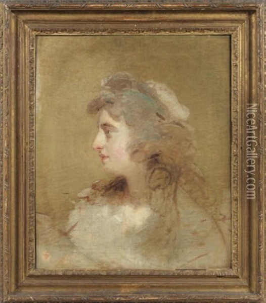 Portrait De Jeune Femme De Profil Vers La Gauche (sketch) Oil Painting - Sir Henry Raeburn