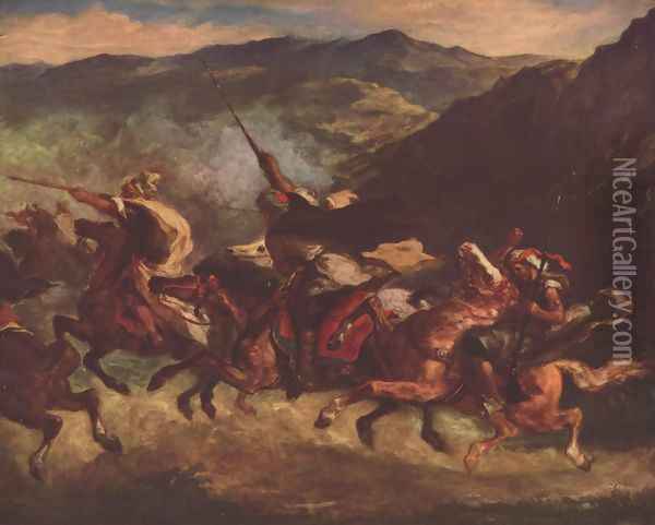 Moroccan Fantasy Oil Painting - Eugene Delacroix