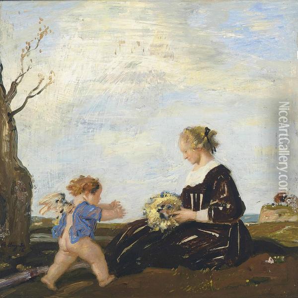 An Allegory Of Love Oil Painting - Adolf Hengeler