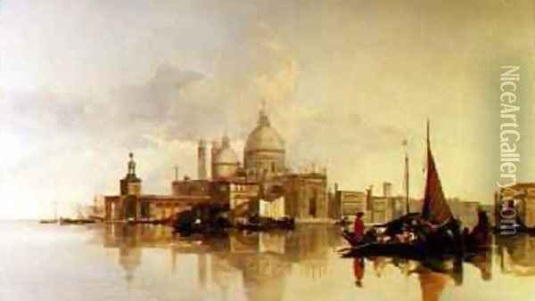 Venice with the Dogana and the Church of S Maria Oil Painting - William James Muller