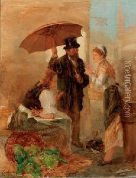 The Vegetable Market Oil Painting - Karl Von Merode