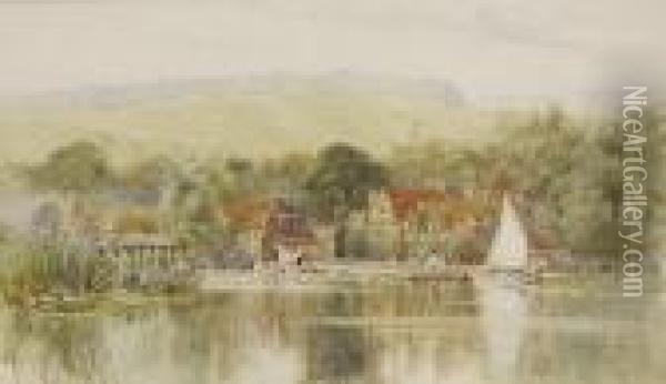 On The Thames, Upstream Oil Painting - Herbert Menzies Marshall