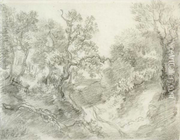 Wooded Landscape 2 Oil Painting - Thomas Gainsborough