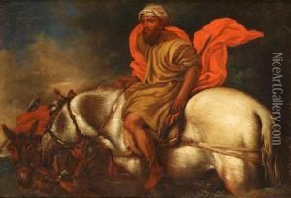 Il Viaggio Di Abramo Oil Painting - Giovanni Francesco Castiglione
