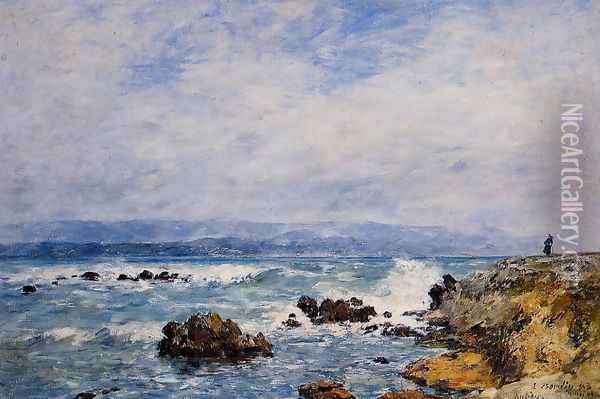 Antibes, the Point of the Islet Oil Painting - Eugene Boudin