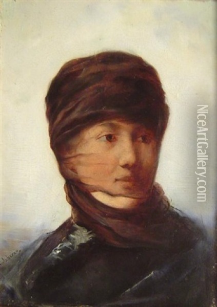 Portrat Einer Jungen Frau Mit Hut Oil Painting - Graciano Mendilaharzu