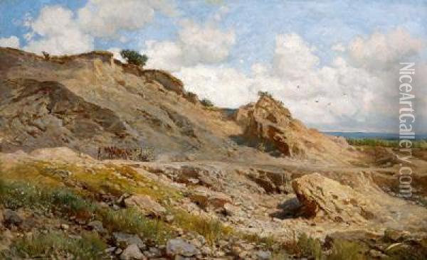 Landschaft Mit Fuhrwerk Oil Painting - Ladislaus Eugen Petrovits