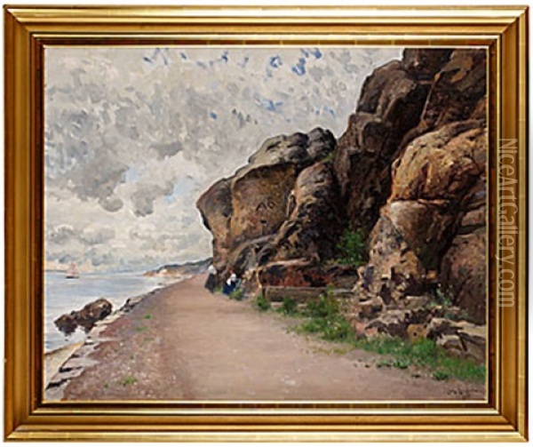 Kruthusvagen Marstrand - Sodra Strandvagen Oil Painting - Johan Ericson