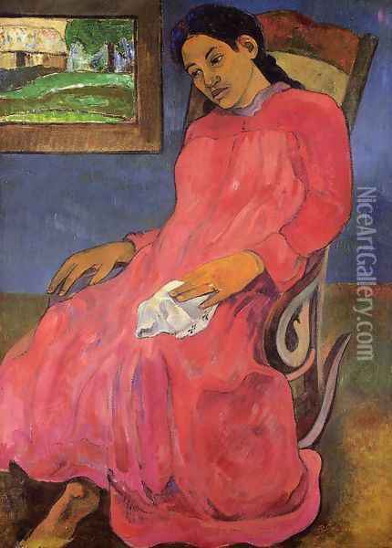 Faaturuma Aka Melancholy Oil Painting - Paul Gauguin