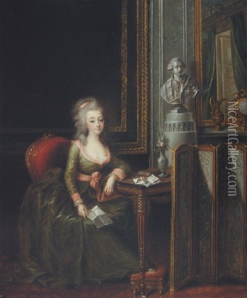 Portrait Of Marie-therese De Savoie, Comtesse D'artois Oil Painting - Jean-Frederic Schall