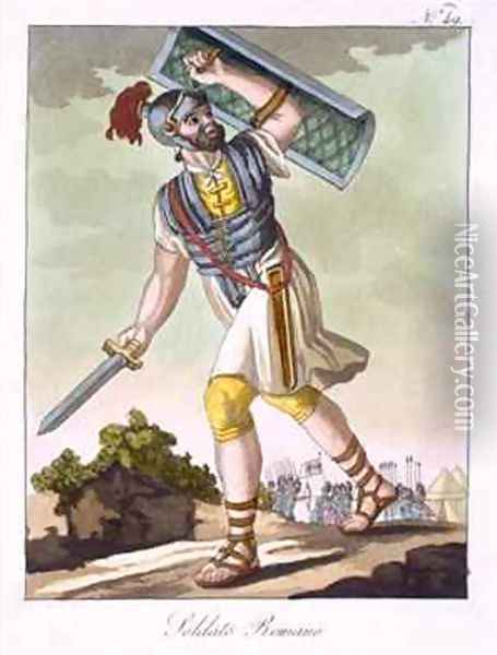 A Roman foot soldier from Antique Rome Oil Painting - Jacques Grasset de Saint-Sauveur