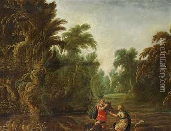 Scene Fra The Calydonian Boar Hunt, Hvor Meleager Praesenterer Vildsvinets Hoved For Atalanta Oil Painting - Alexander Keirincx