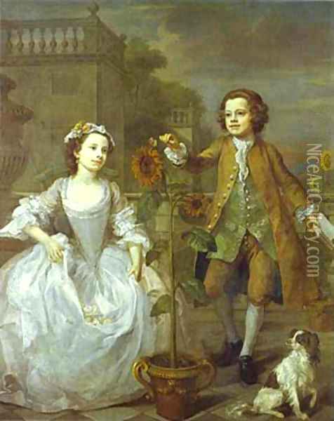 The Mackinen Children 1747 Oil Painting - William Hogarth