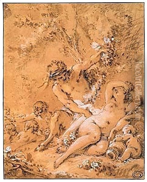 Jupiter and Antiope Oil Painting - Francois Boucher
