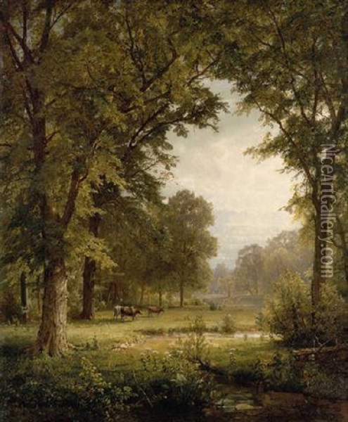 Idyllic Landscape, 1874 Oil Painting - William Trost Richards