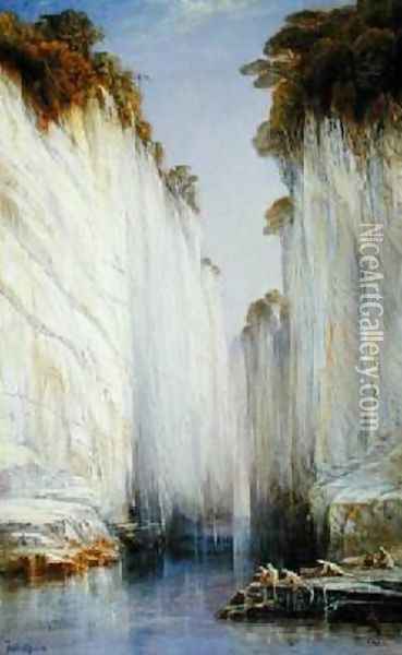 The Marble Rocks - Nerbudda Jubbolpore Oil Painting - Edward Lear
