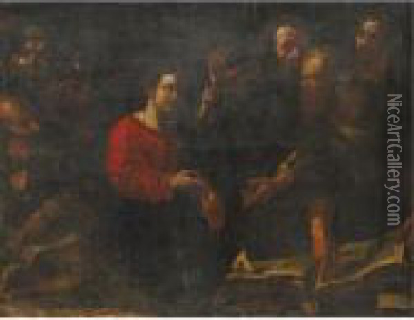 Jesus In The Temple Oil Painting - Michelangelo Merisi Da Caravaggio