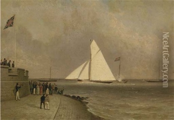 Arrow Winning The King's Cup At Cowes In 1826 Oil Painting - Nicholas Matthew Condy