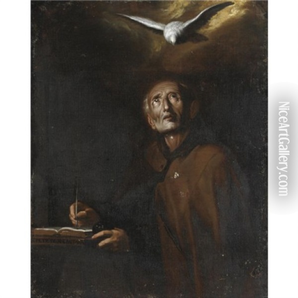San Pietro D'alcantara Oil Painting - Pietro (Monrealese) Novelli
