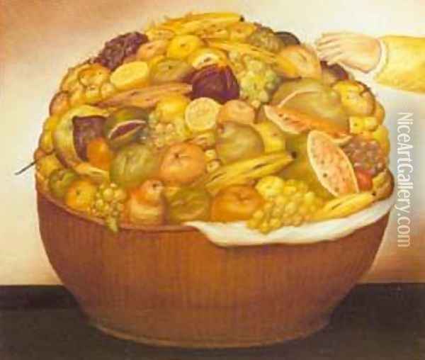 Fruit Basket 1972 Oil Painting - Fernando Botero