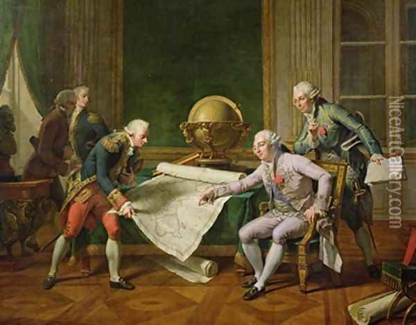 Louis XVI 1754-93 Giving Instructions to La Perouse 29th June 1785 Oil Painting - Nicolas Andre Monsiau