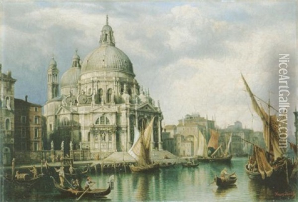 Blick Auf Sta. Maria Della Salute In Venedig Oil Painting - Henry Jackel