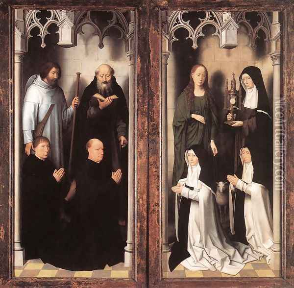 St John Altarpiece [detail: 10, closed] Oil Painting - Hans Memling