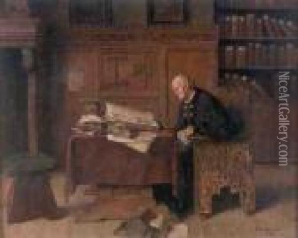 The Bibliophile Oil Painting - Erwin Eichinger