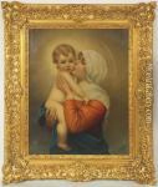 Madonna Col Bambino Oil Painting - Bartolome Esteban Murillo