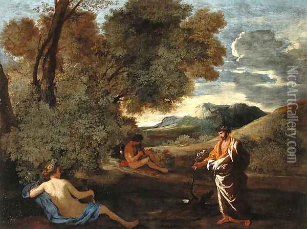 Landscape with Numa Pompilius and the Nymph Egeria, 1624-27 Oil Painting - Nicolas Poussin
