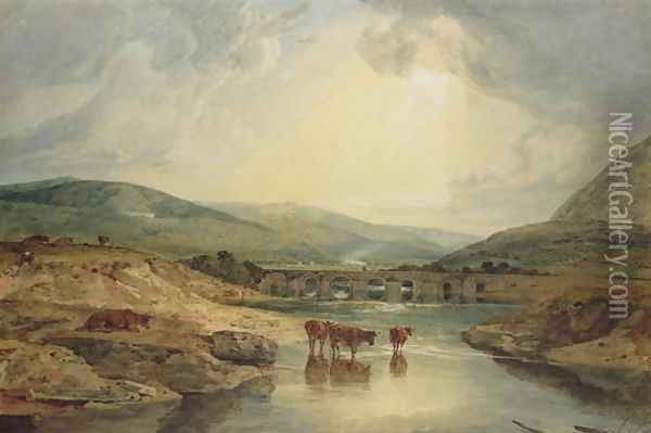 Bridge over the Usk Oil Painting - Joseph Mallord William Turner