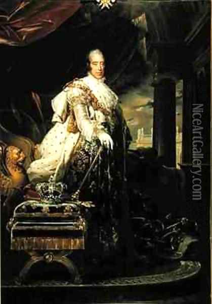 Charles X 1757-1826 in his Coronation Robes Oil Painting - Baron Francois Gerard