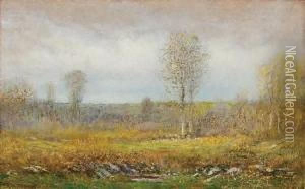 October Oil Painting - Dwight William Tryon