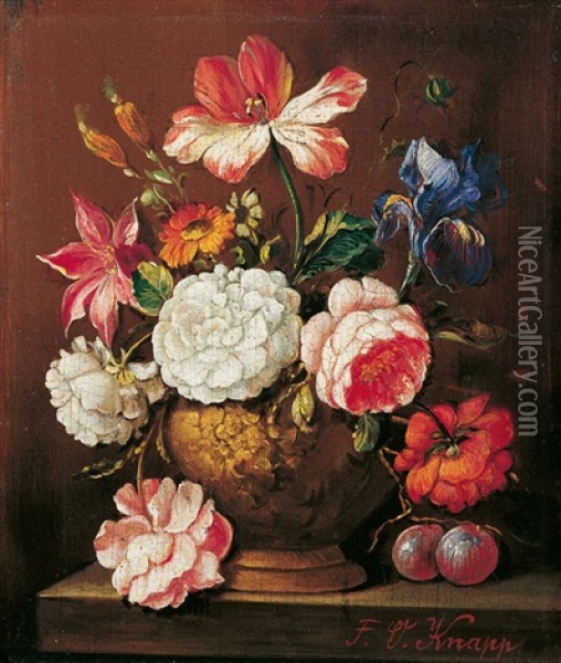 Blumenstilleben Oil Painting - F. V. Knapp