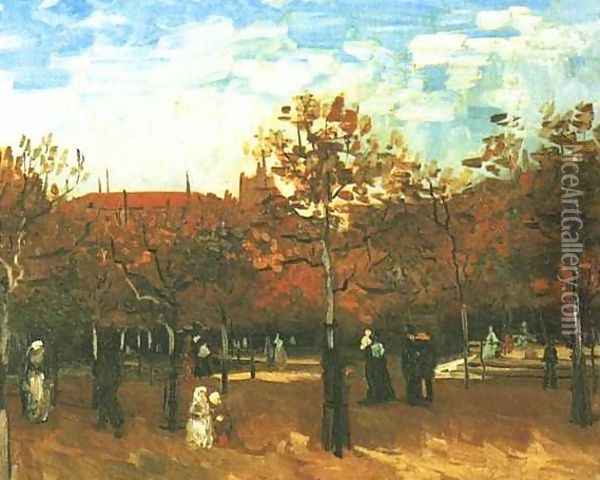 The Bois De Boulogne With People Walking Oil Painting - Vincent Van Gogh