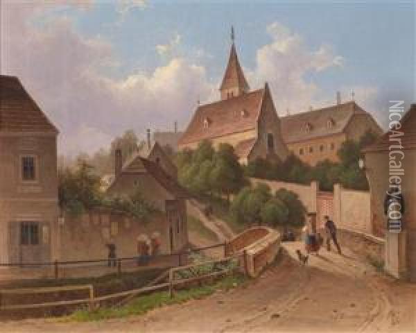 Die Lazarettkapelle In Wien Oil Painting - Josef Schwemminger