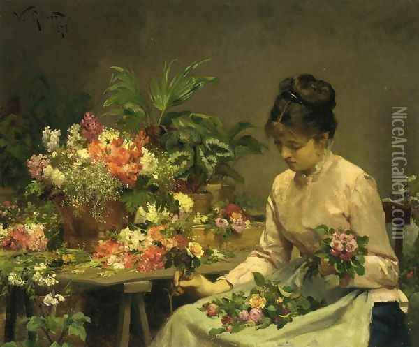 The Flower Seller 2 Oil Painting - Victor-Gabriel Gilbert