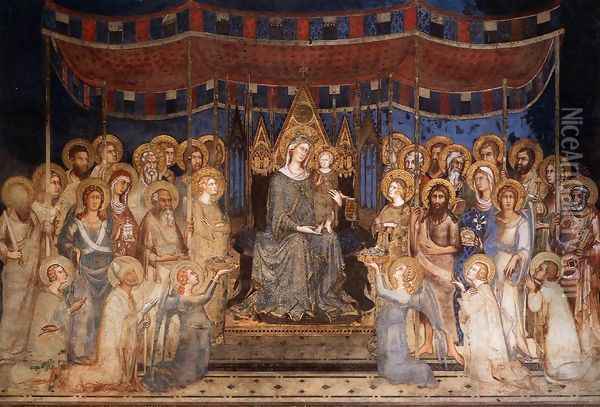 Maesta (Madonna with Angels and Saints) 1315 Oil Painting - Louis de Silvestre