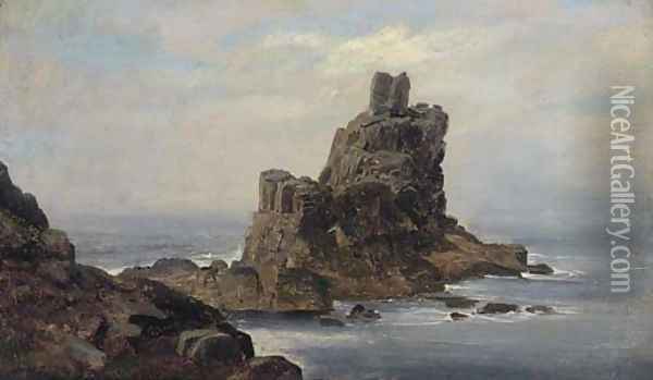 A rocky coast Oil Painting - Thomas Sidney Cooper